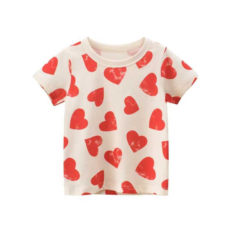 2025 Summer 2-8 Years Kids Girl Shorts Sleeve T-shirts Printed Little Girl Top Baby Girl T Shirts Children Toddler Girl ClothesT250306