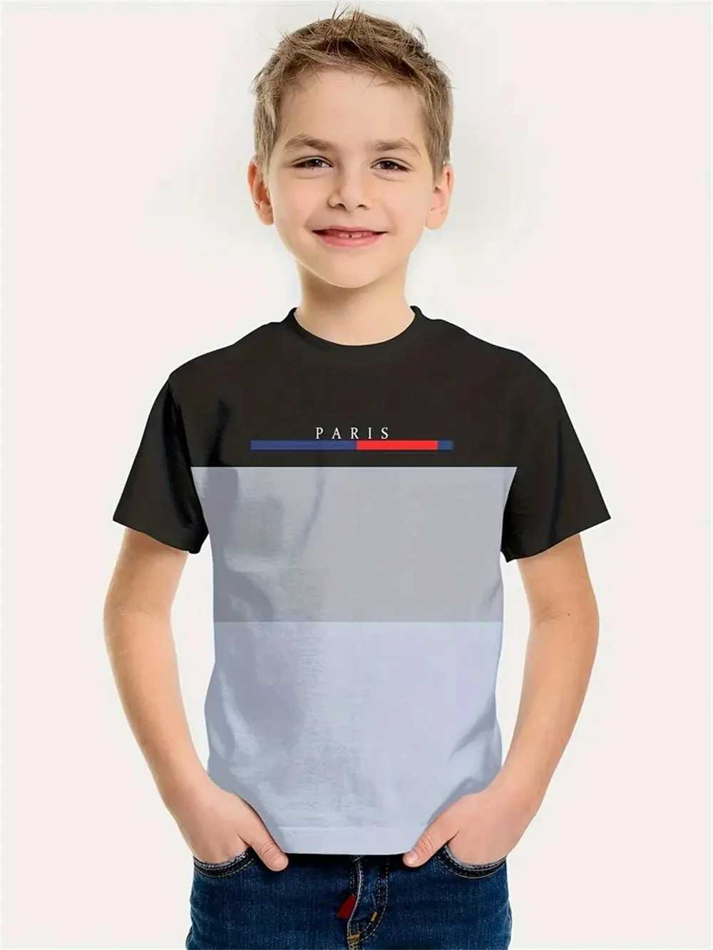 Simple Kids Boys Clothes 3d Print Tee Shirt Short Sleeve Simple Childrens Clothing Fashion T Shirt For Boys Top TeeT250306