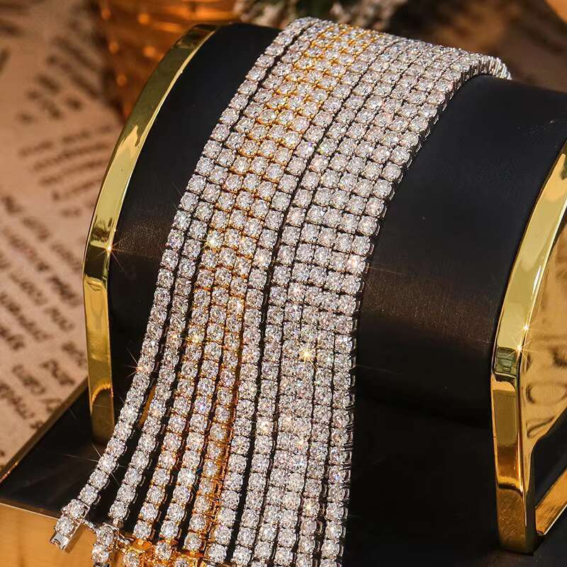 Hip Hop Tennis Chains For Women Men Iced Out Moissanite Dia 2-5Mm Sier 10K 14K Jewelry Necklace