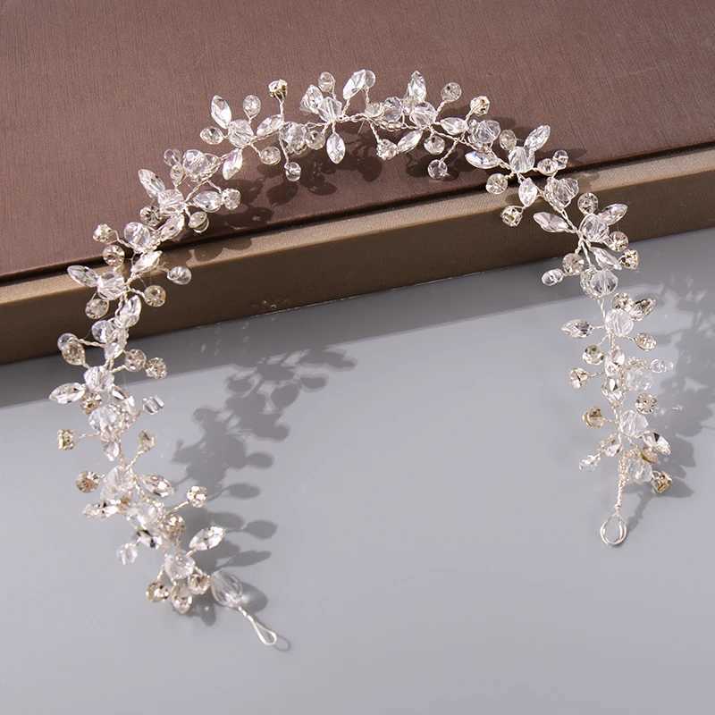Pearl Crystal Bridal band Hairband Rhinestone Wedding Hair Accessories Jewelry Vine For Wen Bride Tiara band piece X250306
