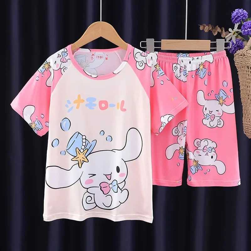 Anime Summer Children Pajamas Set Kids Cartoon Casual Homewear Loose Comfortable Pajamas M250306