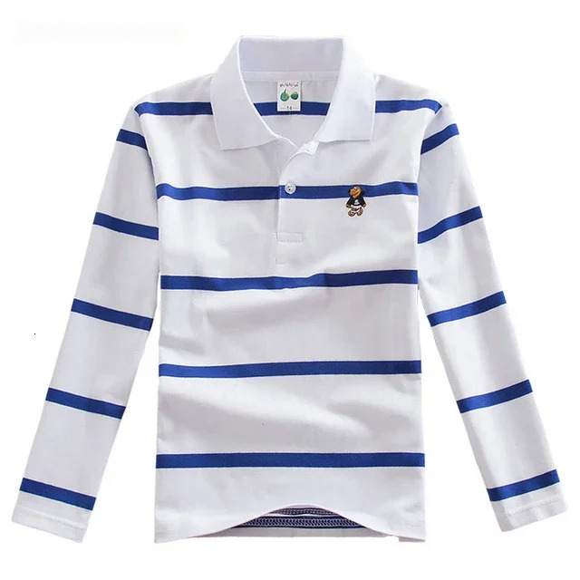 Ddmyshoesvip Children T Shirt Long Sleeve Polo Shirts Kids Stripes Tops Baby Boy Sports Polos Teneege Boys Clothes