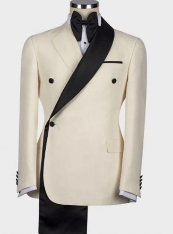Hot Sale Handsome Groom Tuxedos Notch Lapel Man Business Suit Prom Blazer Trousers 2 Piece Sets