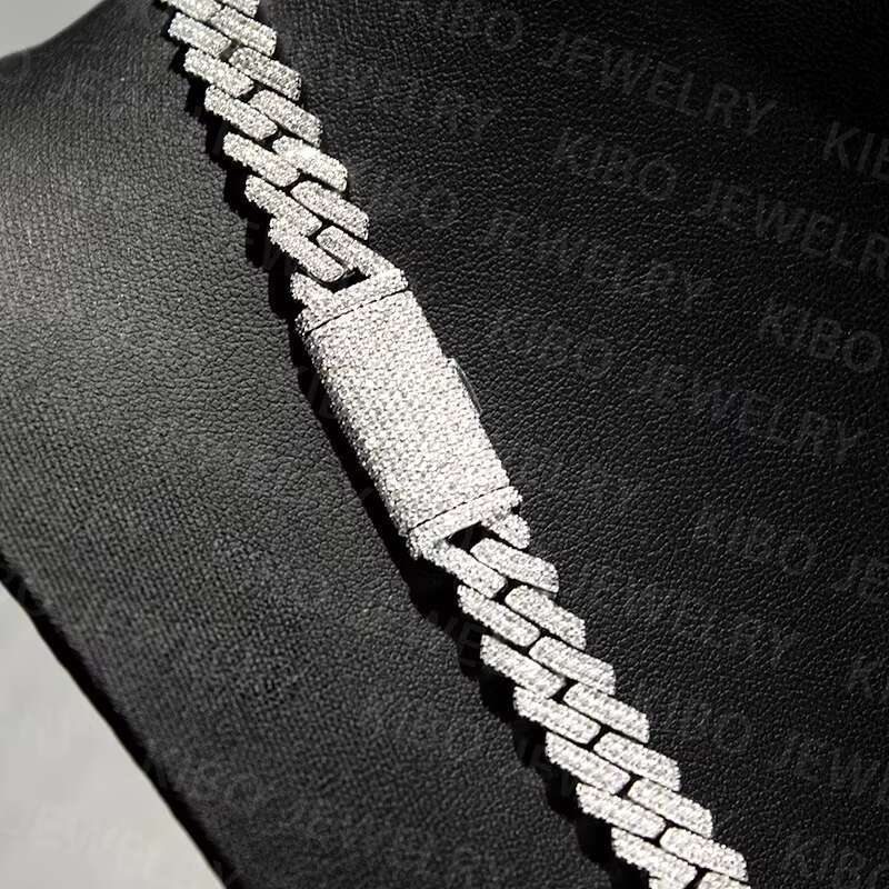 Fashion Coutom Men Ice Miami 8Mm Real S Sterg Sier Vvs Moissanite Dog Cuban K Necklace Chains