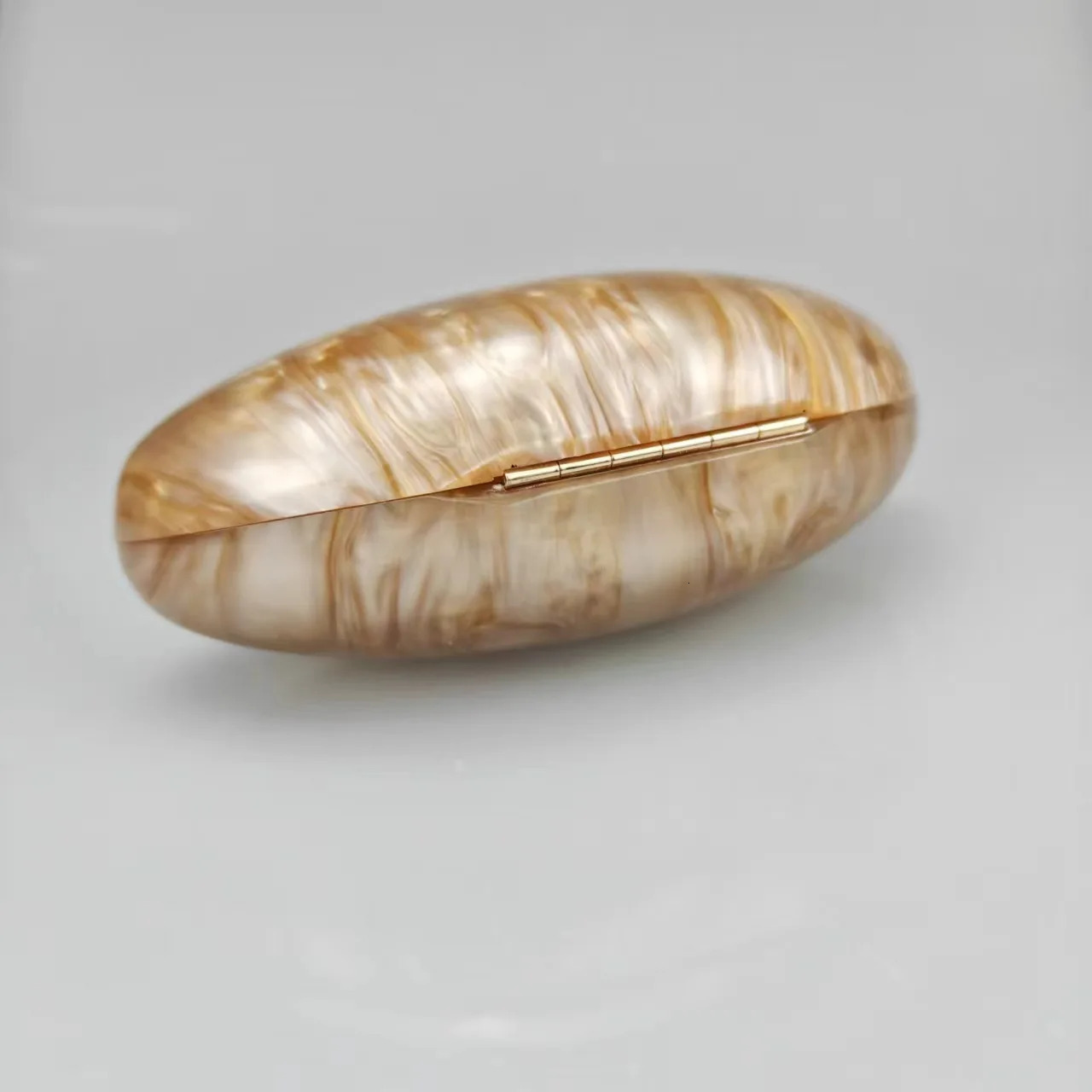 Acrylic Egg Shape Cutch Bag Women Evening Party Cute Pearl Shell Purse Rose Red Metal Clasp Women Shoulder Messenger 250306