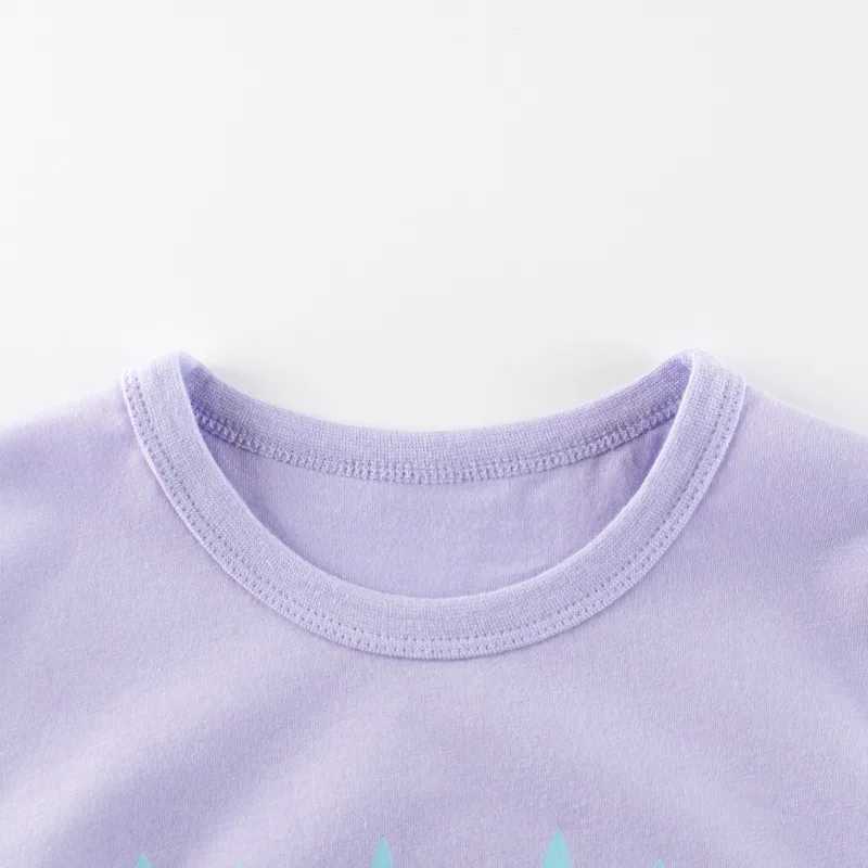 2025 Summer New Cartoon Rainbow T-Shirt for Girls Childrens Clothing Cute Short Sleeve Cotton Top Tees Kids Outfit 2-10YT250306