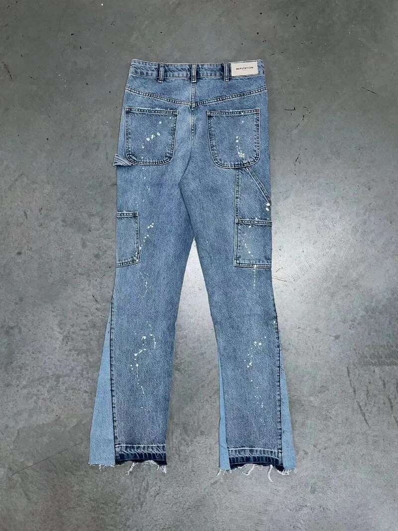 Punk High Street Raw Edge Micro-Trumpet Skinny Jeans Men Y2k Pants 2024 New Biker Rock Style Low-Rise Stretch Or Length Pants