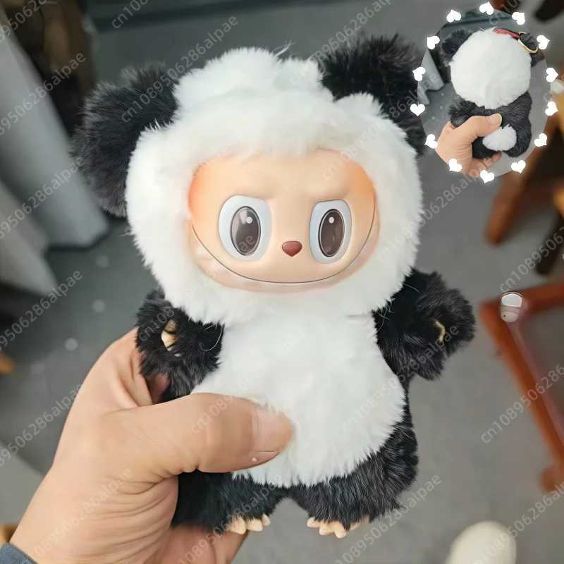 New Goods The Monster Labubu Panda Black And White Series Vinyl Dolls National Treasure Toy Creative Pendant Model Replica GiftsT250306