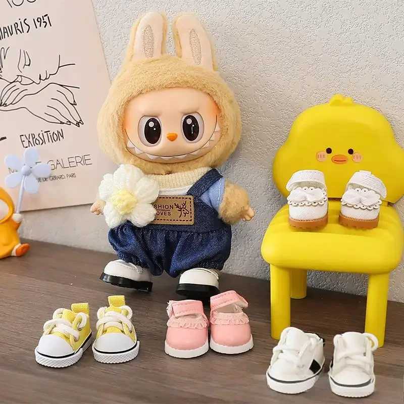 (Only shoes)For LABUBU 17cm Cotton Dolls Shoes Toys Casual Sports Shoes Dolls Accessories for labubu outfitsT250513
