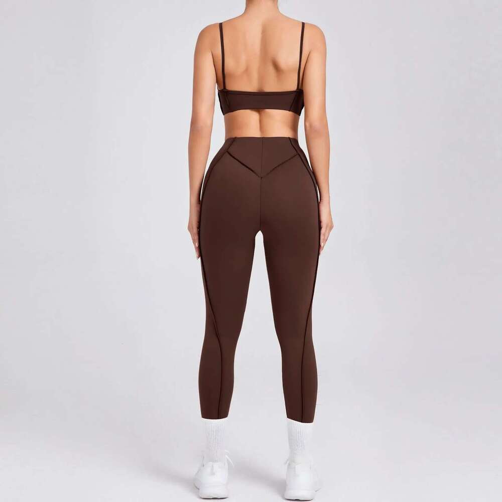New Yoga Set Women Tracksuit Workout Athletic Suit Gym Push Up Legging Fiess Bra Sports Active Wear KLMY