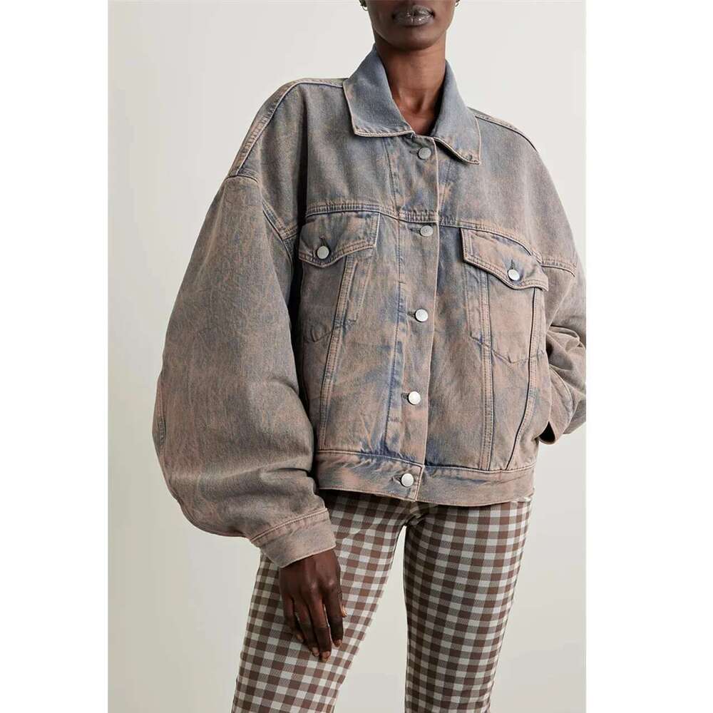 High Quality AC Women's Denim Coat Single Breasted Simple Casual Fashion Loose Classic Silhouette Denim Jacket 2025 New