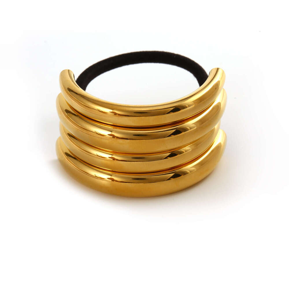 New minimalist stainless steel headband, fashionable and high-end style, ponytail tied hair tie, black headband