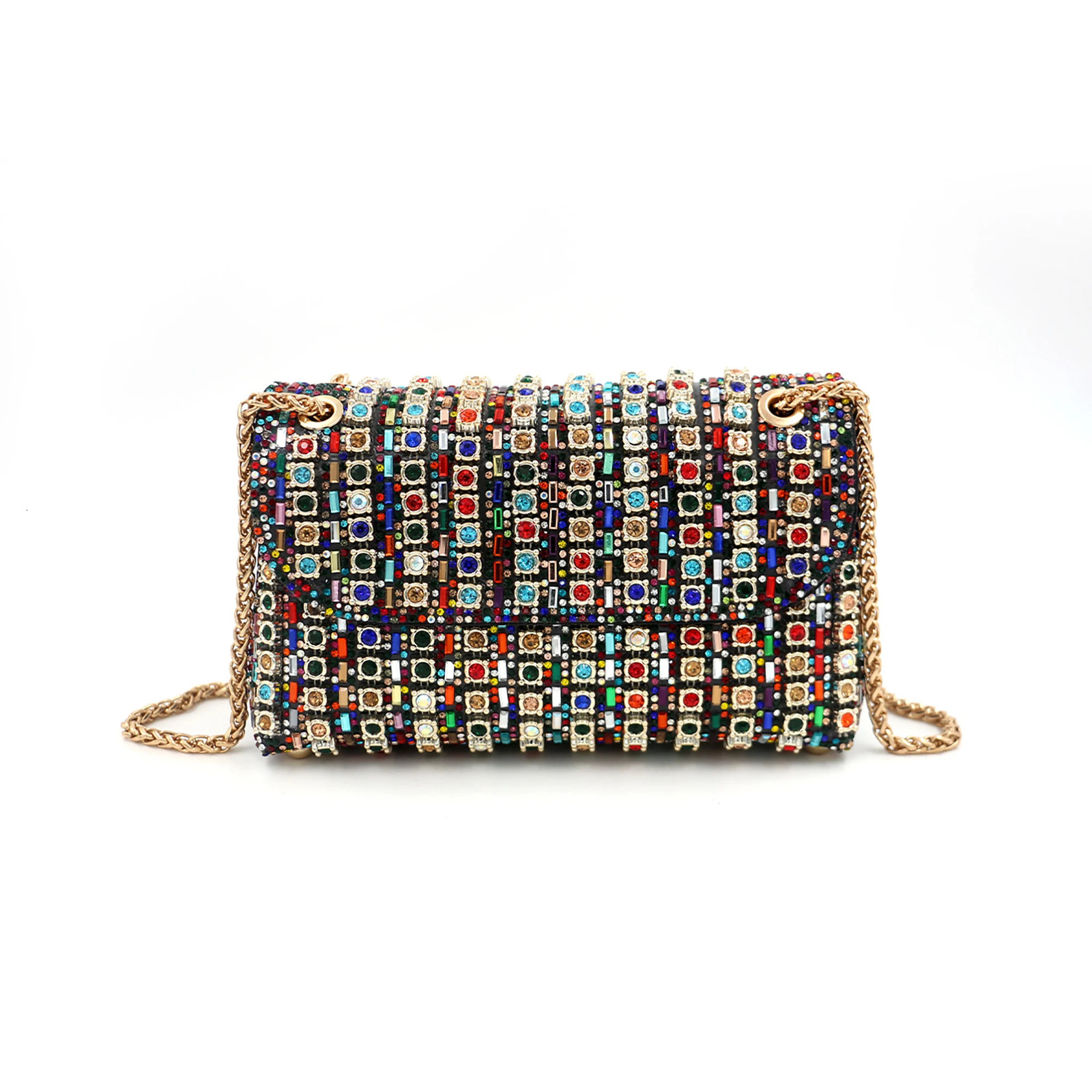 Gorgeous Pu Sparkling Diamond Flip Envelope Bag Evening Bag Womens Shoulder Bag Can Be Worn Cross-Body Wedding Party with Dress Skirt 250306