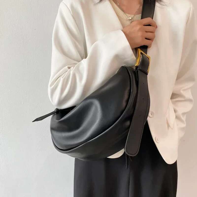 New Crossbody For Women Large Capacity Handbags Solid Soft Shoulder Bags Female Casual Travel Hobos Bag Vintage Sac