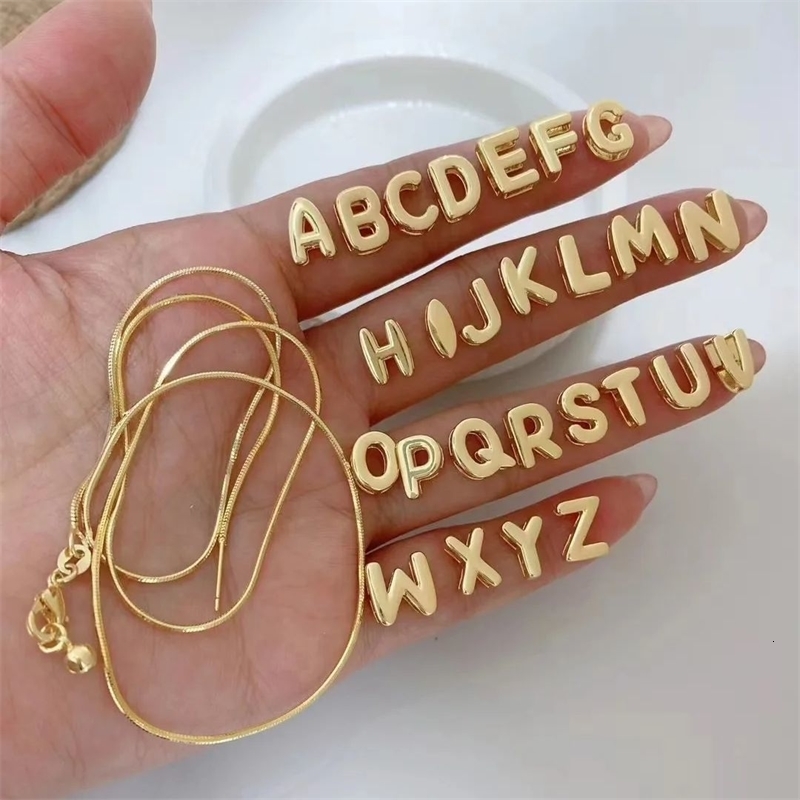 26pcs Small Bubble Letter Charms Gold Plated Balloon Initial Tiny Small Pendent for Jewelry Making 250306