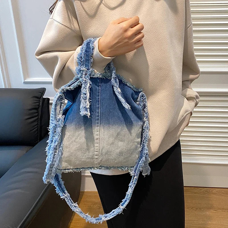 LEFTSIDE Small Denim Shoulder Bag Lady Handbags And Purses Women Y2K Korean Fashion Female Tote Bag Crossbody Bags 250306