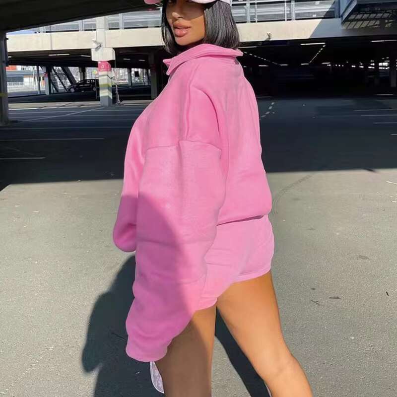 Women's Fashionable Autumn Sports Hoodie With Crew Neck Long Sleeved Embroidered Pullover Trendy Fleece Set