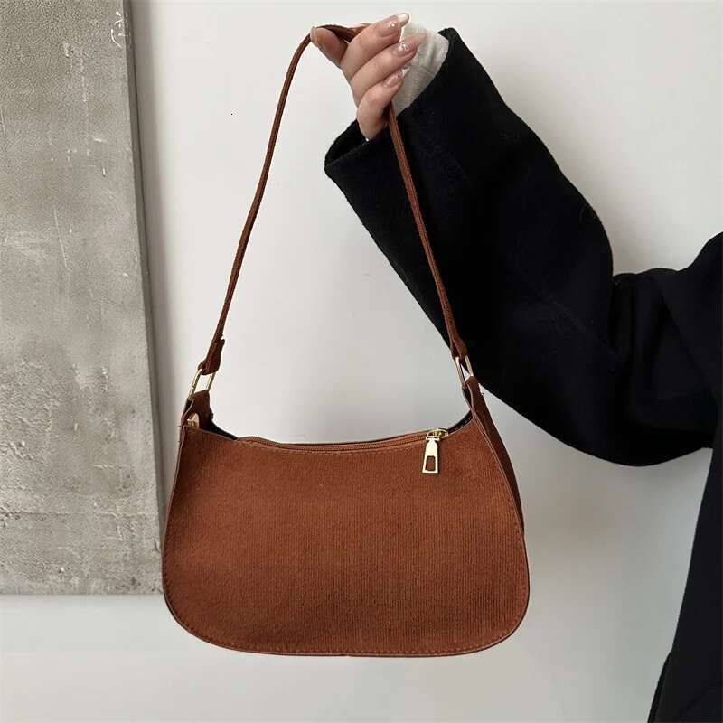 Texture Red Fashion Women's New Suede Single Shoulder Crossbody Bag Small Underarm Hobo Bags