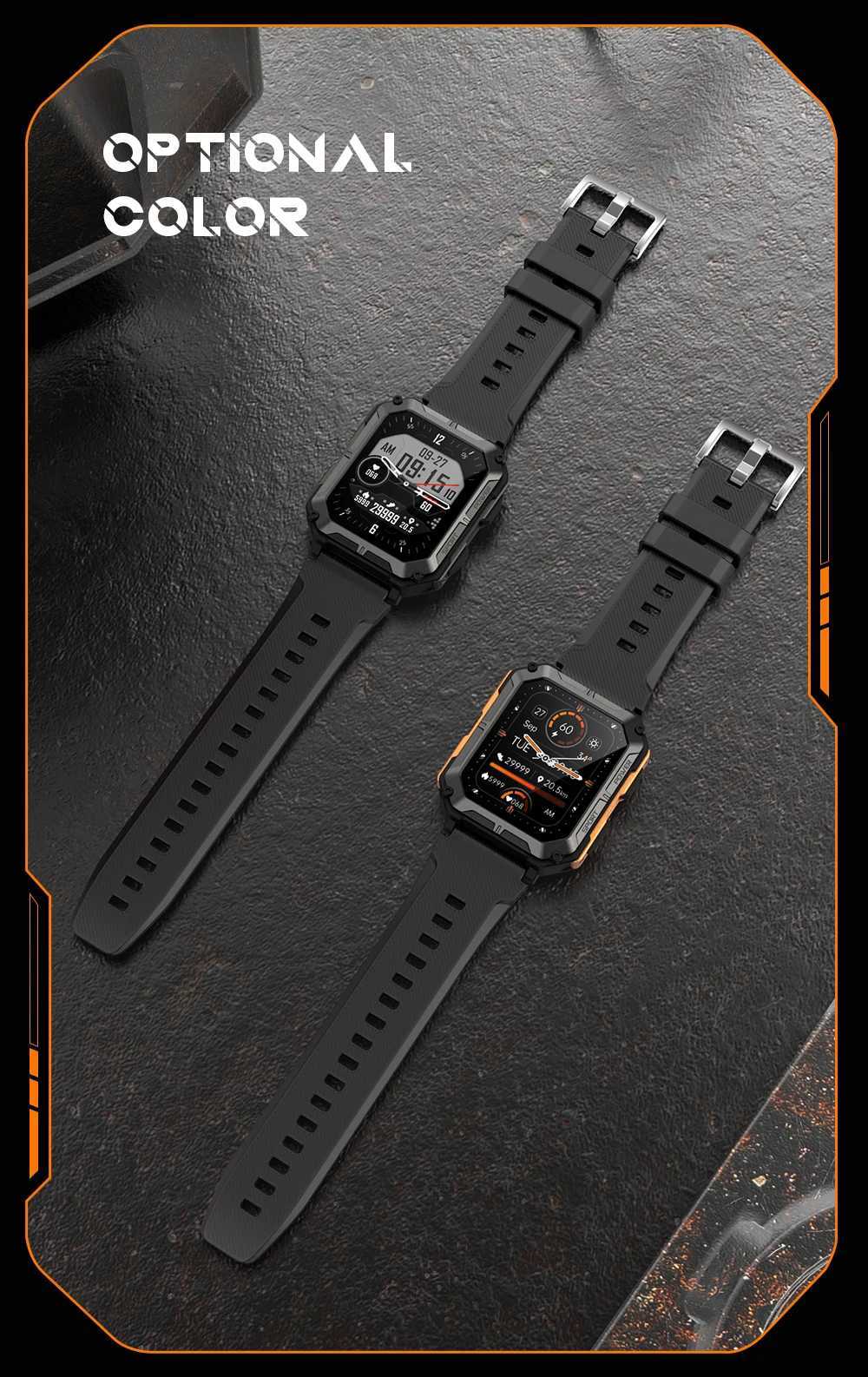 CUBOT C20 Pro SmartWatch 1.83-inch IP68 Waterproof Sport Watch for Men Heart Rate Fitness Tracker 24H Health Monitor Phone Call O250306