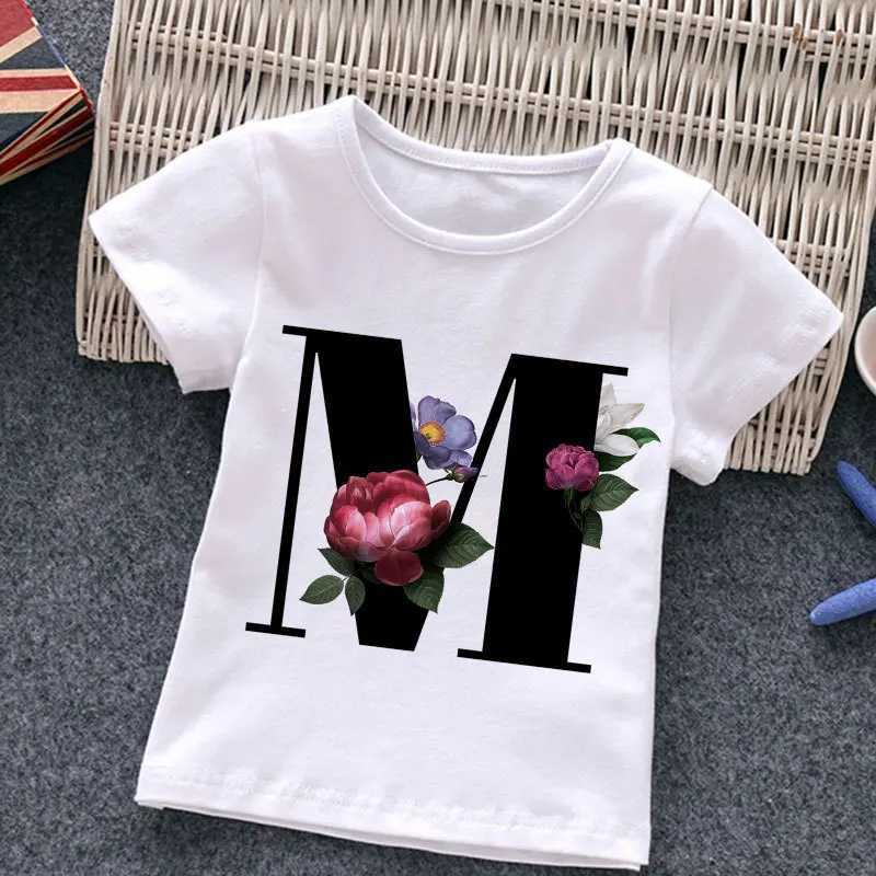 Alphabet Kids Baby Fashion Childrens Printed T-shirt Short Sleeve Clothes Boys and Girls Round Neck Letter Print T-shirtT250306