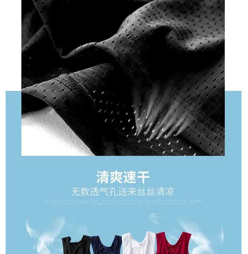 Mens Mesh Vest Ice Silk Quick-drying Bodybuilding Tank tops Fitness Muscle Sleeveless Narrow Men Vest Fitness Casual Sport TopsT250318