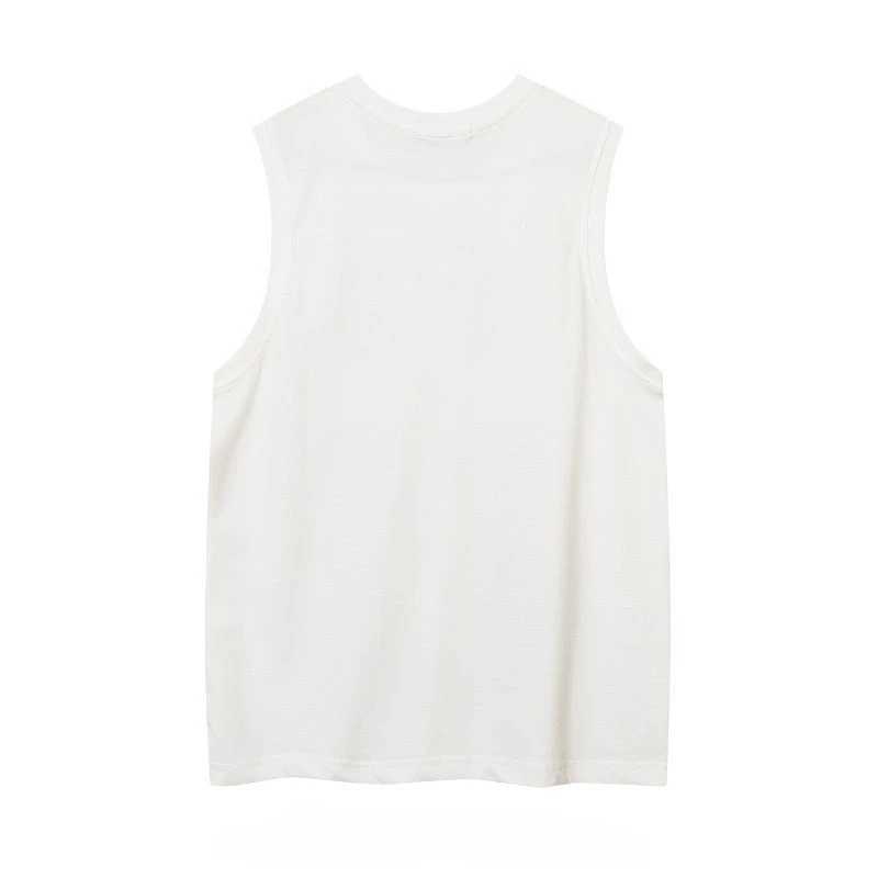 Mens Summer O-neck Sleeveless Short Sleeved Gothic Cross Printed Vests Trendy High Street American Retro Loose Casual Tank TopsT250318
