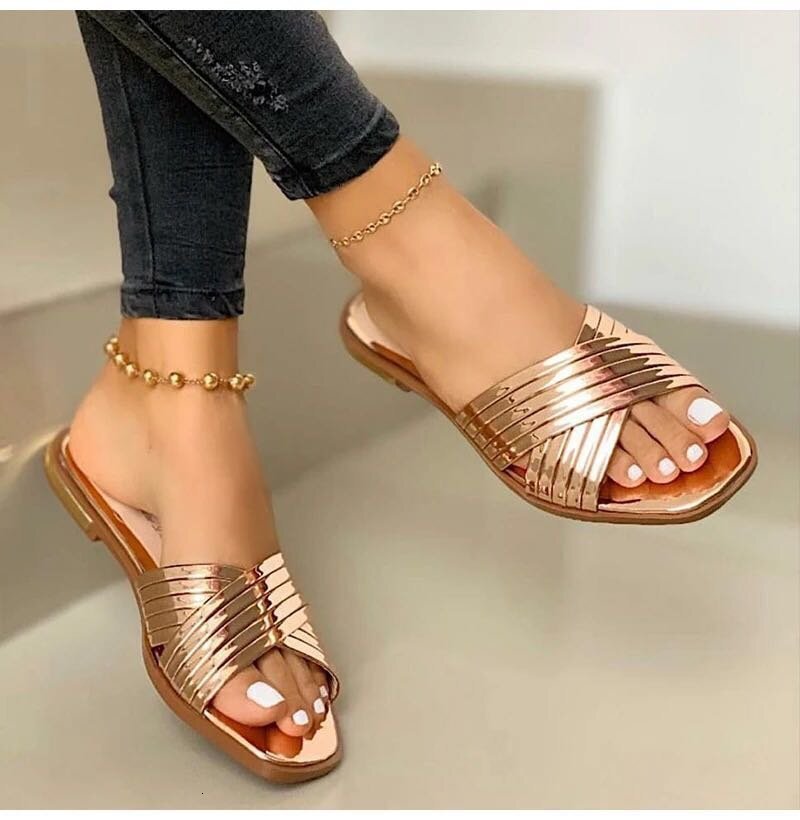 2025summer ins new daily flat bottomed open toe casual outdoor women's round headed slippers #ddmykukumalu