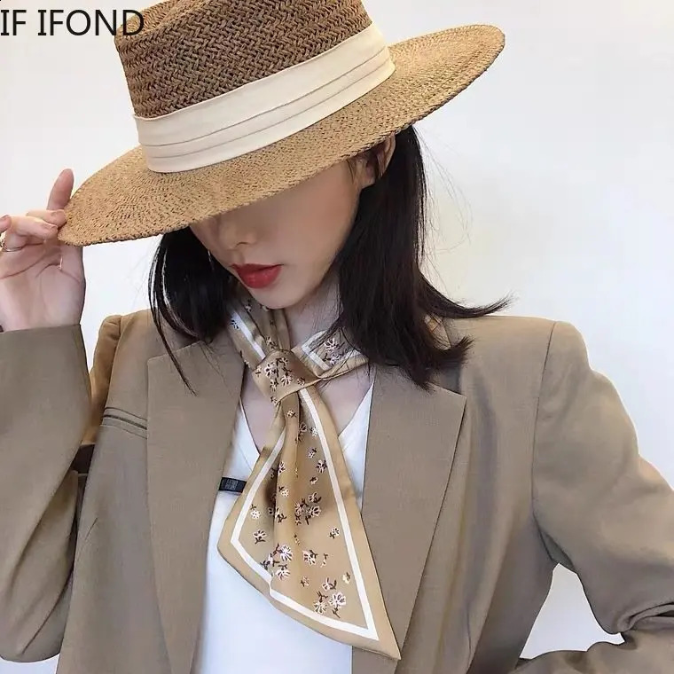 Spring Summer Breathable Straw Hats For Women Fashion Casual Fedora Hat Outdoor Concave Top Travel Hats Panama Beach Sun Hat 250303