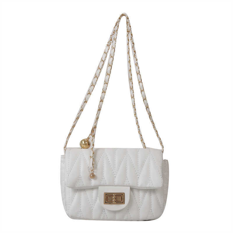 Versatile Instagram Crossbody Bag for Women 2024 New Trendy Summer Fashion Diamond Grid Chain Bag Embroidered Thread Single Shoulder Small Square Bag 