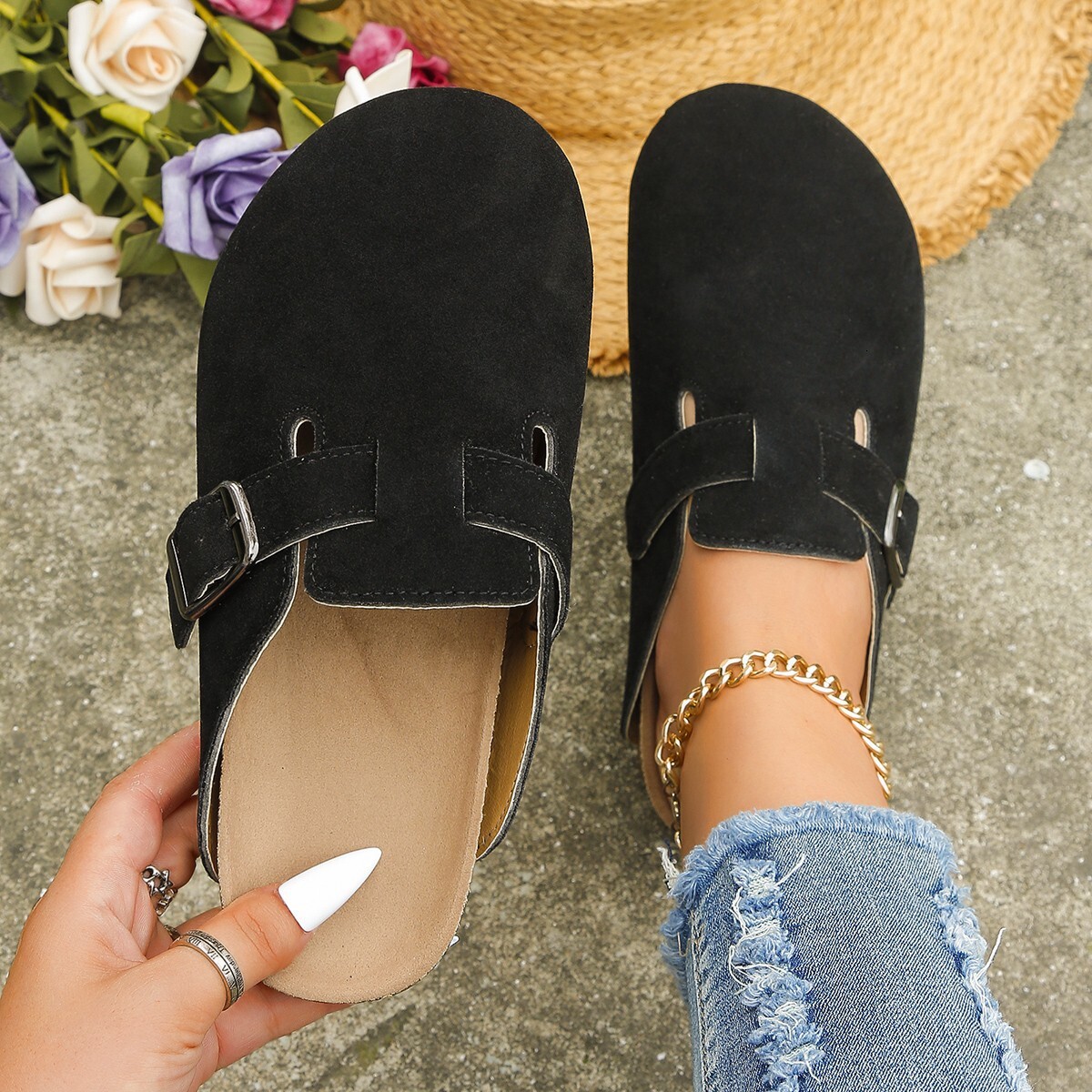 Summer solid color temu cool new 2025 plus drag thick sole single shoe women's casual shoes #ddmykukumalu