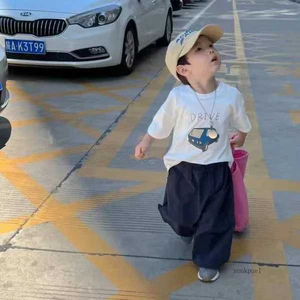 100% Cotton Half Sleeve T-shirt Boys Child 2023 Summer Baby Unisex Costume Sports Casual Tees Cartoon Car Trendy Pullover ShirtT250306