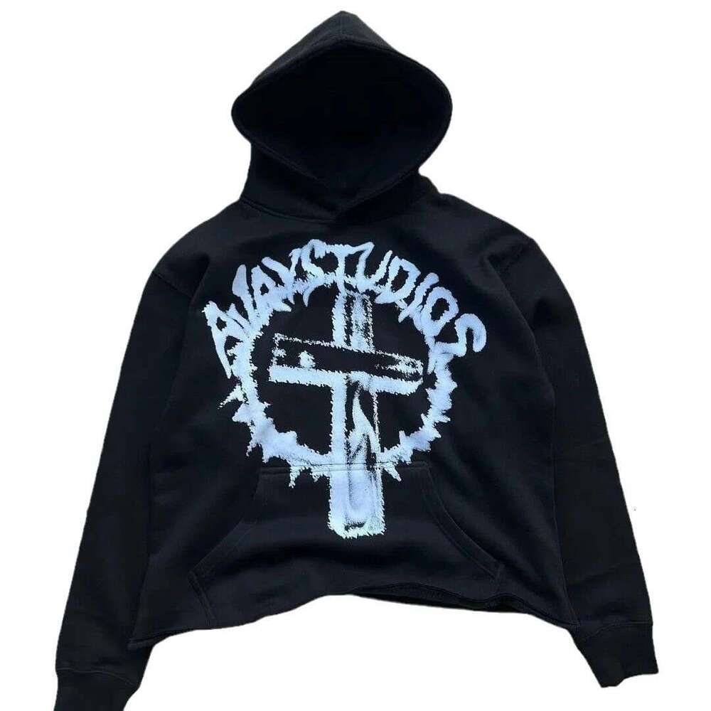 Autumn and Winter New Style Fried Street Cross Printed Unisex Design Sense Young Fashion Hoodie Sweatshirt gift for man