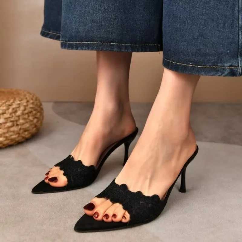 Summer High-heeled Slippers Wens Elegant New Sandals Stylish Stiletto H Luxury Designer High H Womens Shoes Y250306