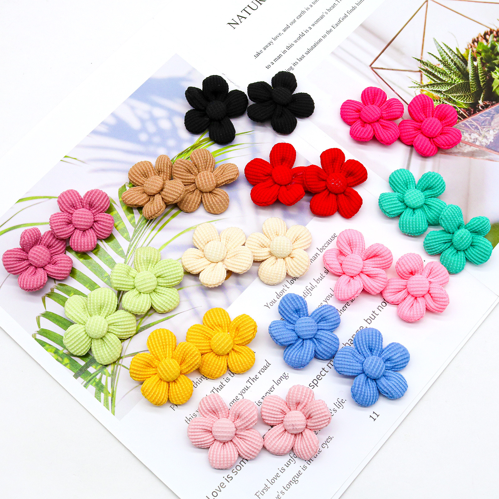 100PS Flower Shape Dog Grooming Bowknot Small Dogs Hair Bows Rubber Bands Pet Cat Hair Accessories Pet Supplies LT1629