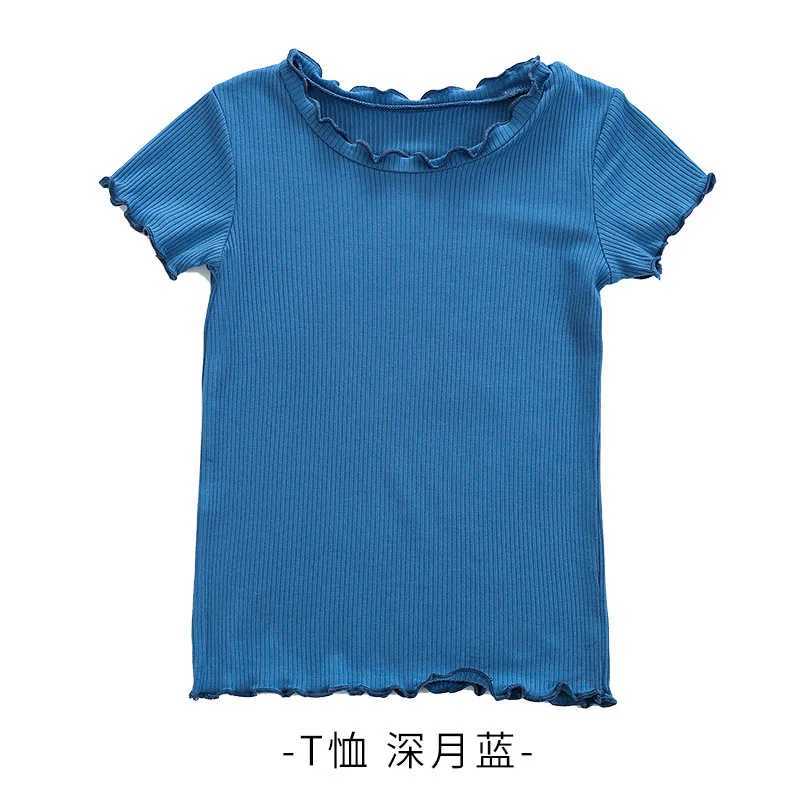 Girls T Shirt Summer Crop Top for Kids Slim Girl Vintage Cotton Tshirts Children Tees Colored Baby Undershirts Toddler Outfits 6T250306