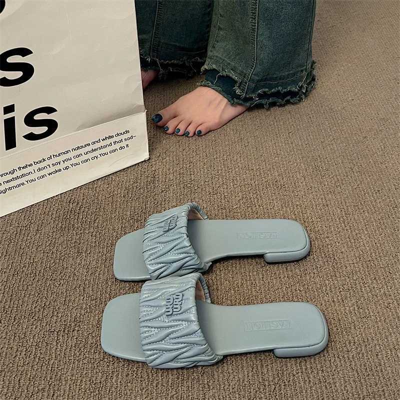 Luxury wens slippers 2024 summer open-toed beach shoes outdoor leisure and flat slippers beach flip flops Y250306