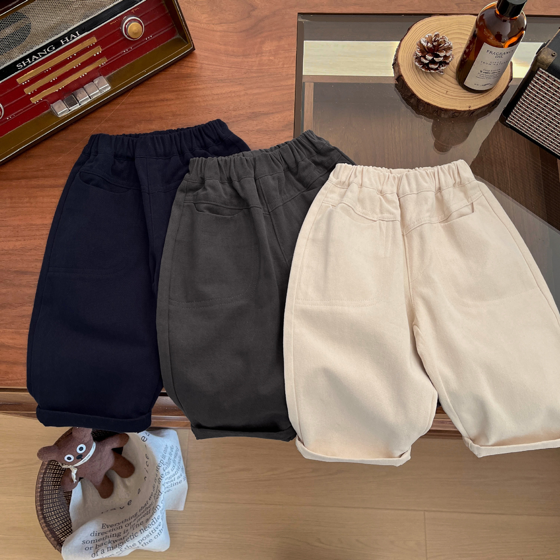 Ddmyshoesvip Men And Women S Casual Spring New Children S Solid Color Versatile Straight Leg For Autumn Stylish Baby Pure Cotton Pants