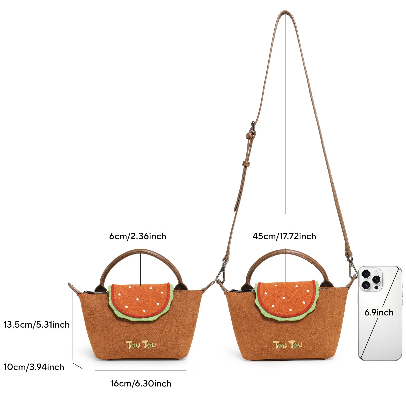 TOUTOU Niche Hamburger Bag Women Hand-held Dumpling Crossbody Bag Adjustable Shoulder Strap Valentines Day Gift for Girlfriend 250306