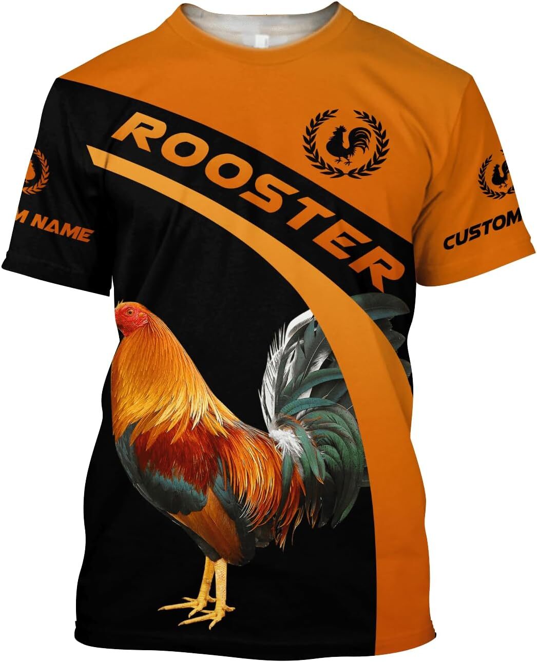 Mens T shirt Personalized 3D Rooster Name Lover T-Shirt for Men, Custom Rooster Shirt for Women, Rooster Gift for Unisex tee Casual tops summer clothe
