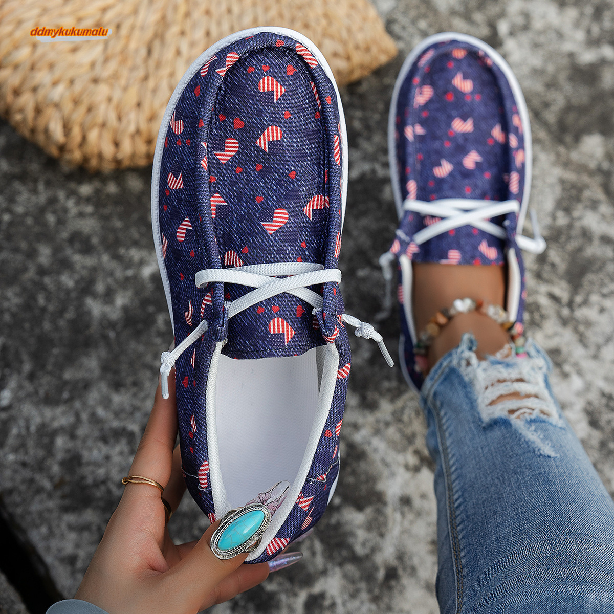 2024 New Fenghua Duo Front Strap Low Top Large Fashion Sports Women's Casual Single Shoes #ddmykukumalu