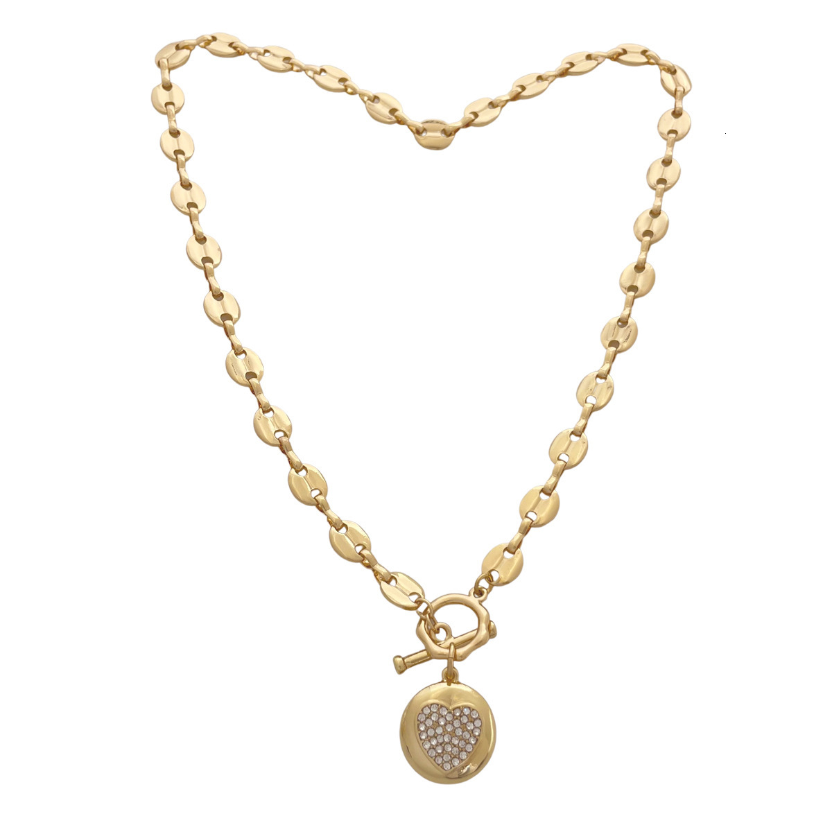 French Retro Light Luxury Temperament OT Button Necklace Women Love Fashion Design Sense Clavicle Chain Jewelry
