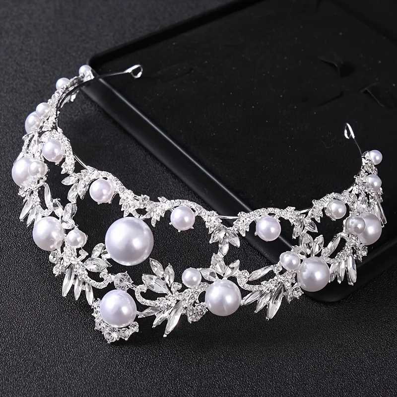 Pearl Crystal Bridal Tiaras And Crowns For Wen Bride Rhinestone Pr Diadem Wedding Bridal Hair Accessories Jewelry Crown Gift X250306