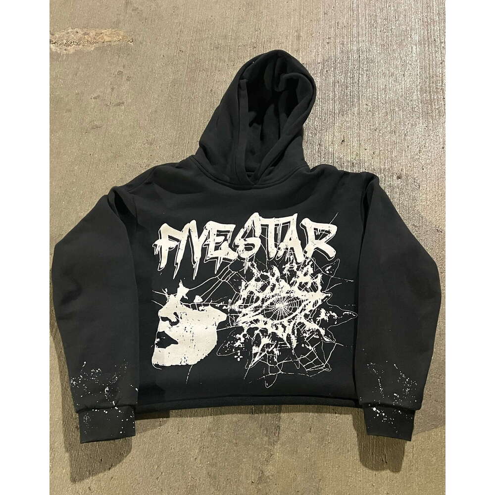 Oversize hooded sweatshirt with personalized trendy patterns, heavy printing, loose and versatile street style long sleeves gift for man