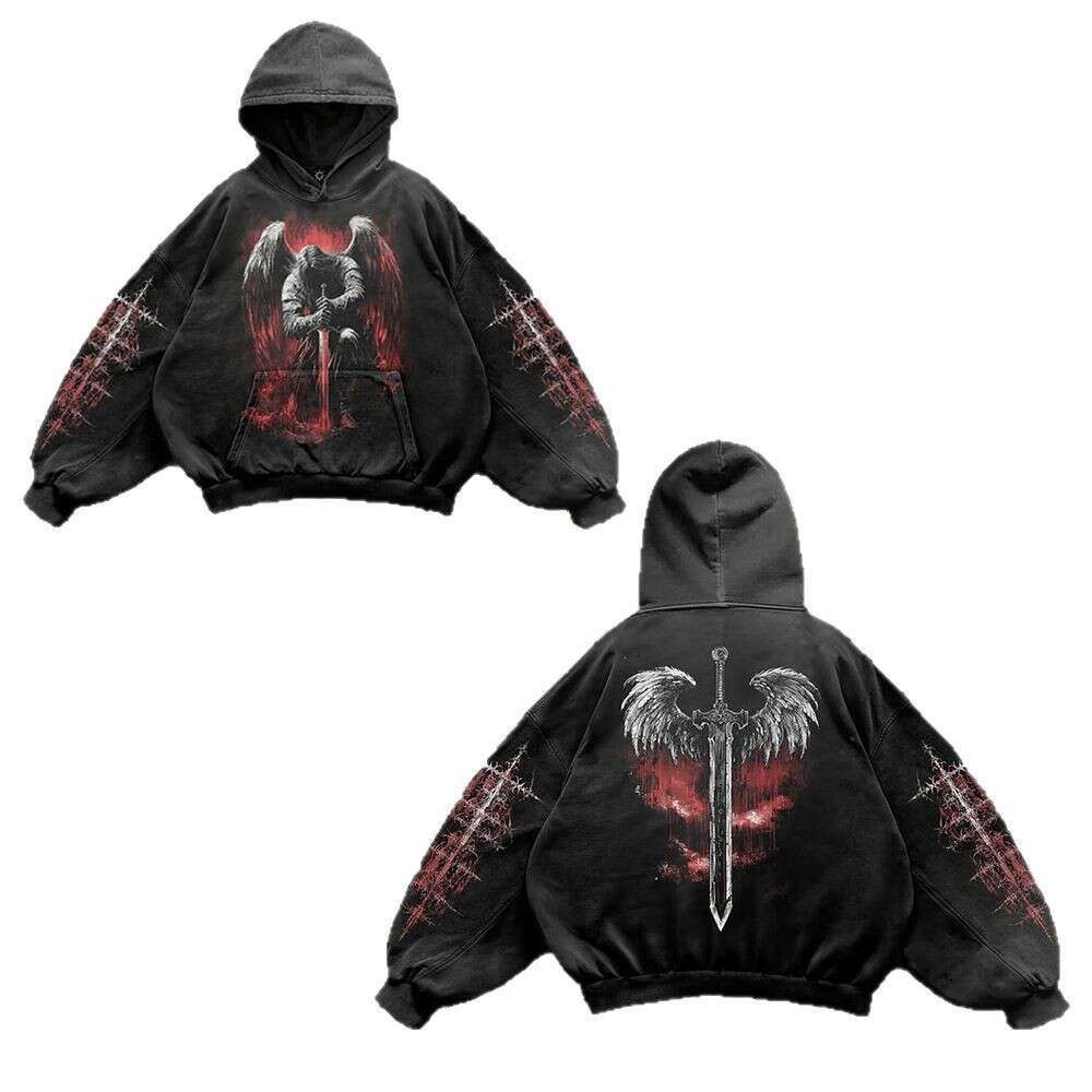 Personalized printed sweatshirt long sleeved pullover hooded jacket street trend y2k gift for man