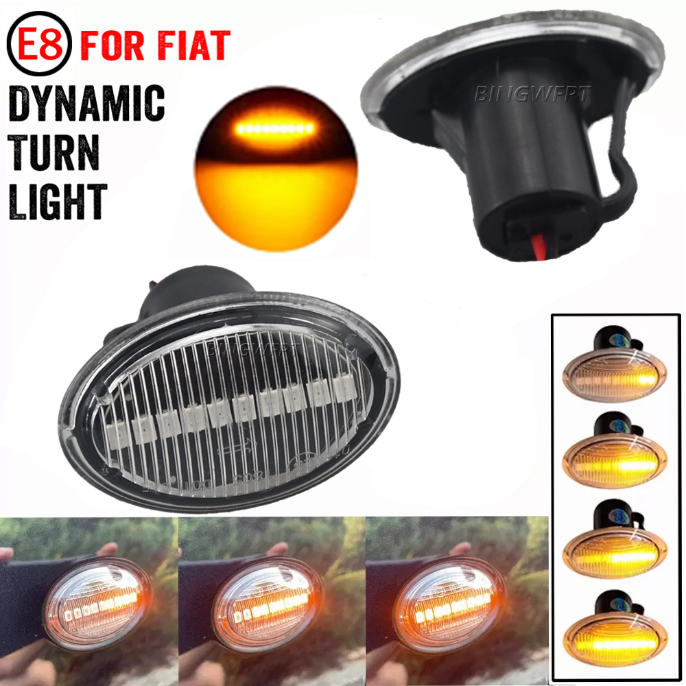 New Side Marker Lights Turn Signal For FIAT 500 500C 500L LED Dynamic Lamps For Abarth 500 595 695 Car Fender Lights