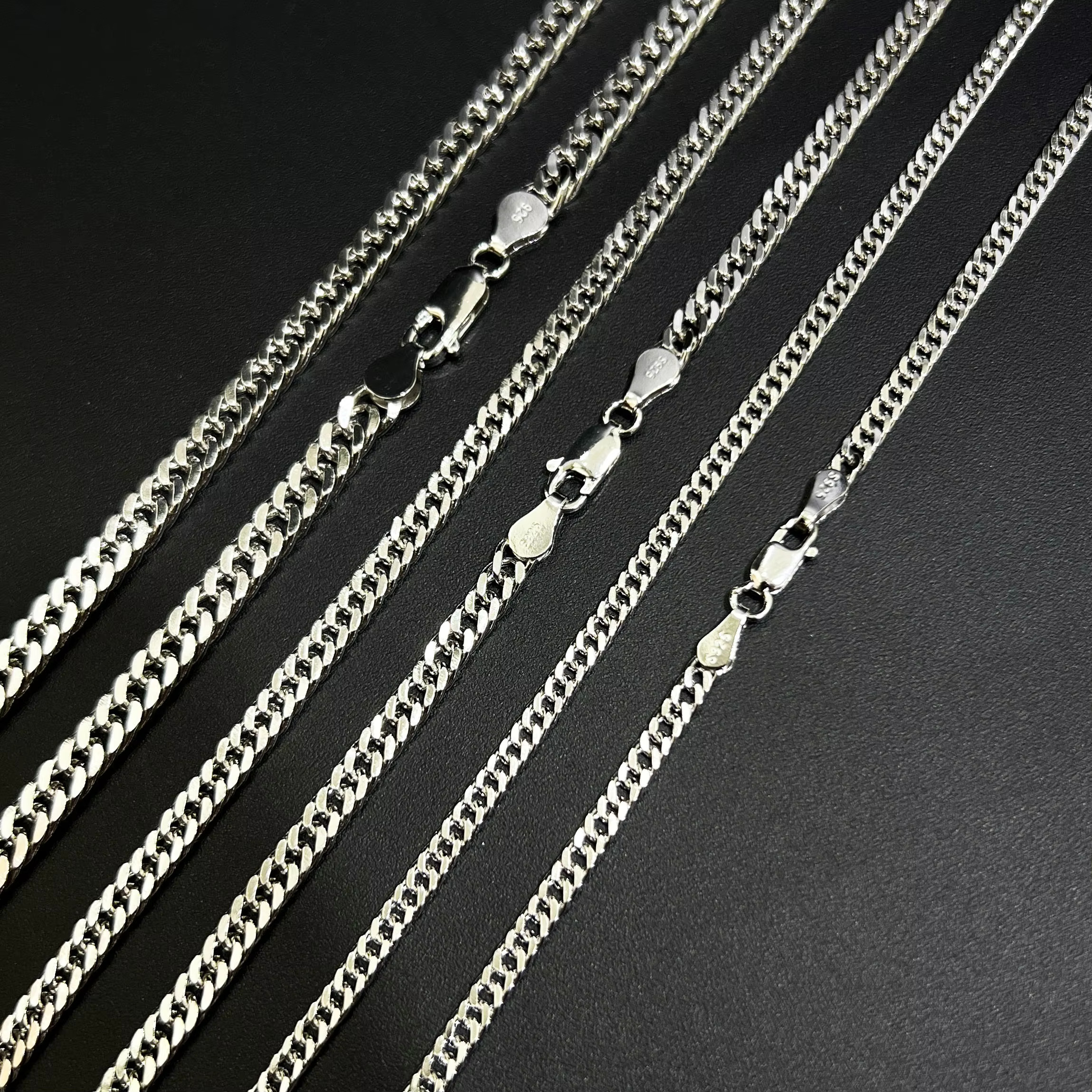 Twisted Rope Italian Figaro Cuban Curb Chains Stackable Unisex Jewelry Solid 925 Sterling Silver Chain Necklace for Men Women