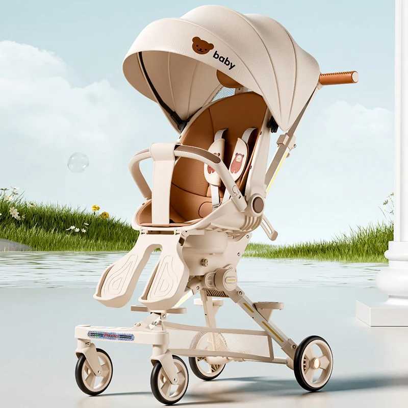 Lightweight stroller Childrens stroller baby can lie down and sit High Landscape Two-way Seat Foldable Multifunctional StrollerXJ250306