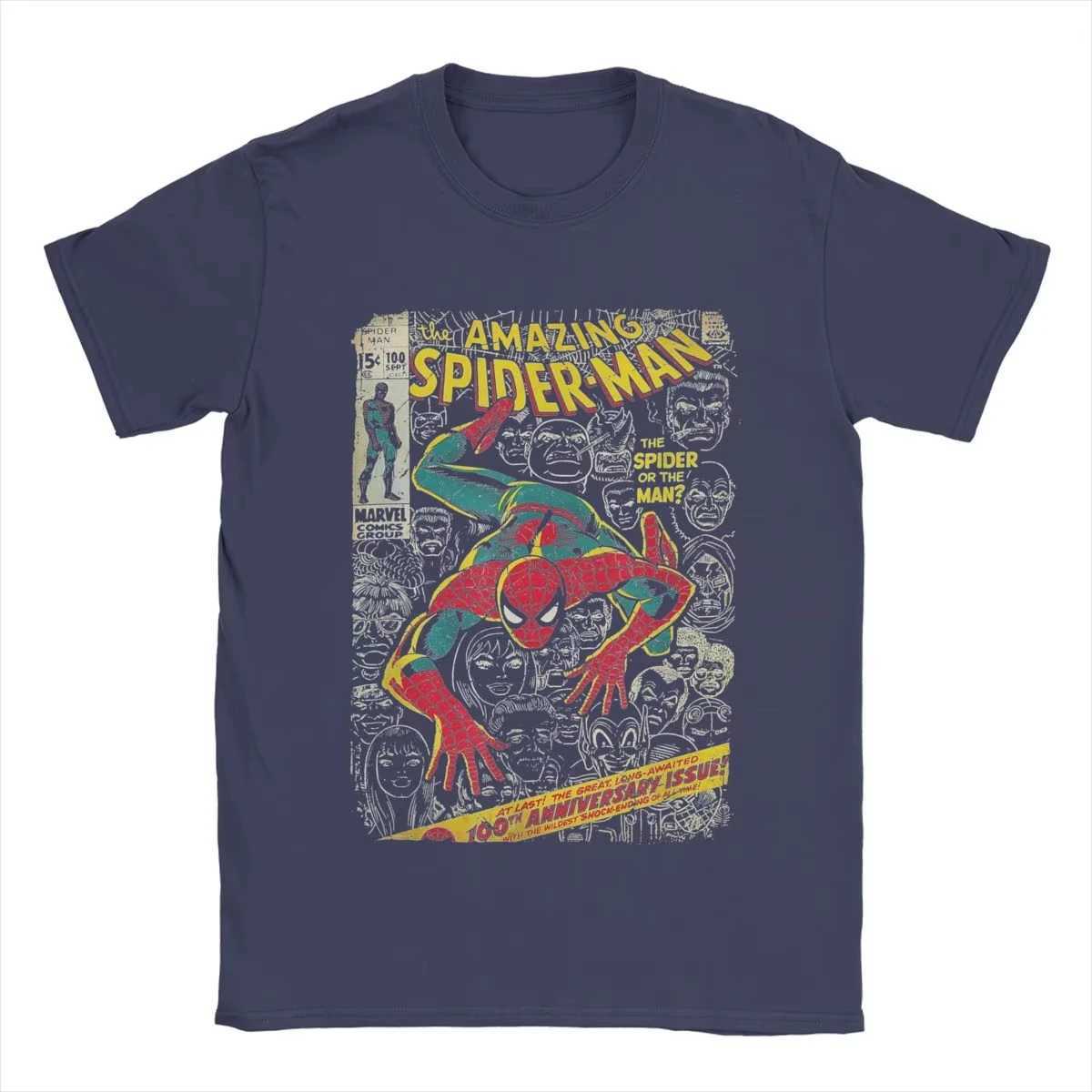 Spider-man Comic Book Anniversary T Shirts Men Cotton T Shirts Crewneck Tee Shirt Short SLeeve Clothing Gift Idea X250306