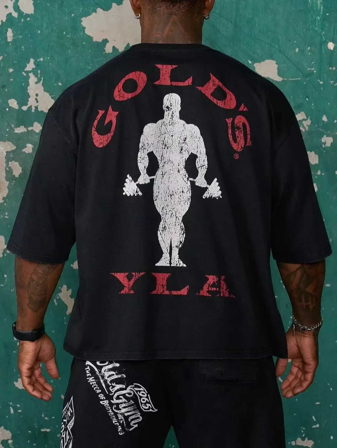 2025 New Cotton Gym Pattern Printed O-neck T-shirt Mens Short Sleeve Printed T-shirt New Summer Hot Selling Gym Top X250306