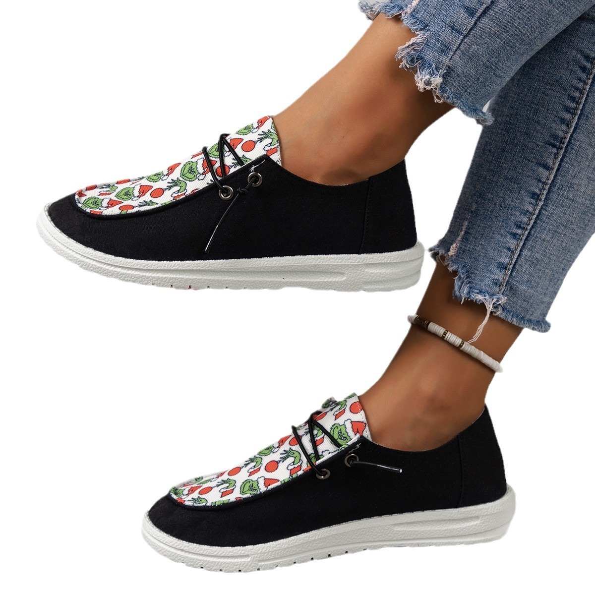Wind Pattern 2025 Casual Single Shoe Large Women's Thick Bottom Autumn/Winter Multi Color New Style ddmykukumalu